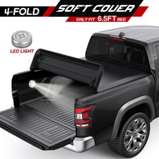 6.5ft 4-fold Soft Tonneau Cover For 2016-2026 Nissan Titan Xd Truck Bed 78
