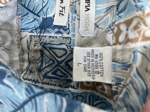 Moda Campa Moda Men's Short Sleeve Hawaiian Button Up Shirt Large Slim Fit - Picture 4 of 4