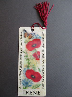 NEW Bookmark IRENE Name GIFT for Mum Girlfriend Sister Auntie Nan Daughter