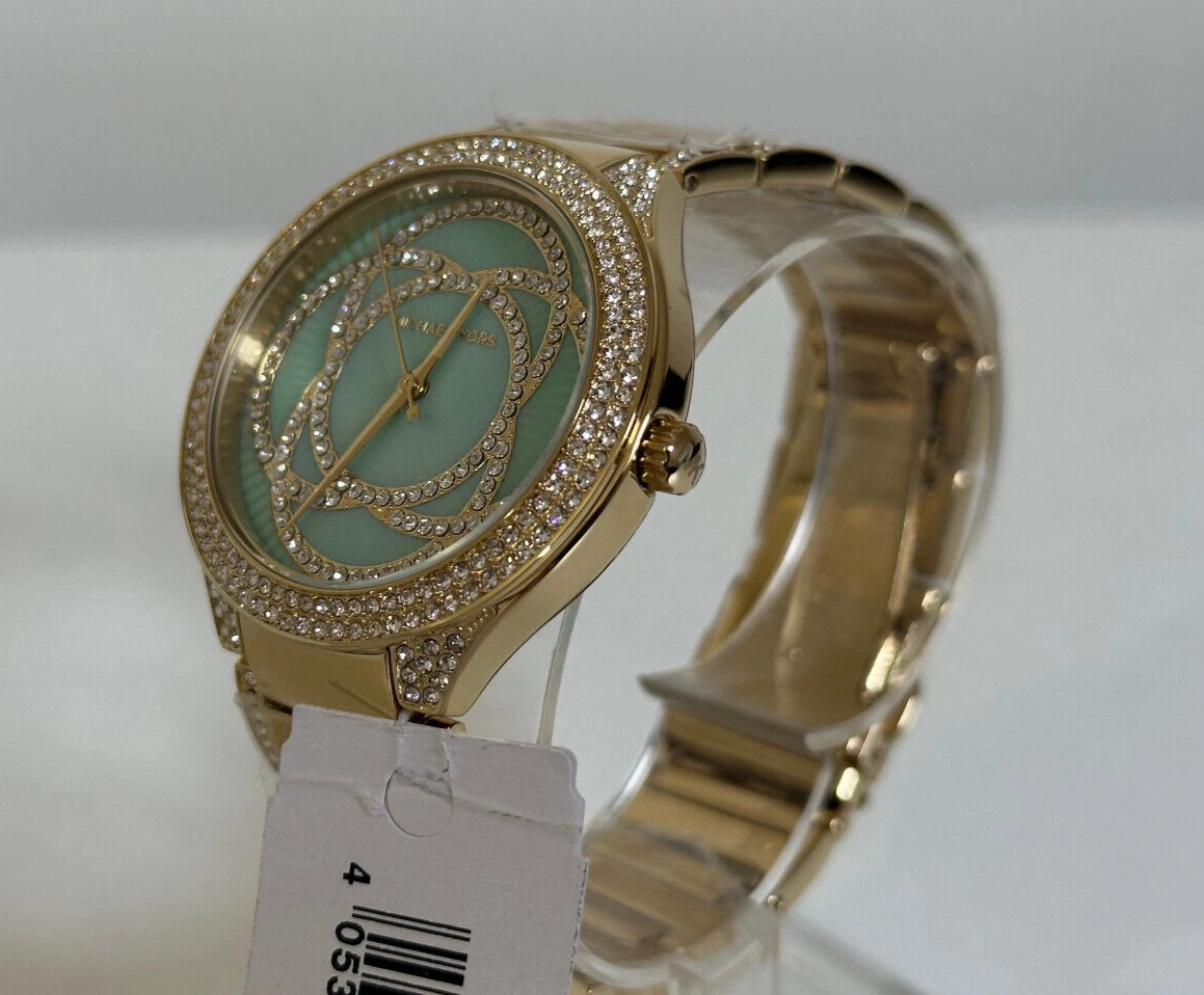 orologio donna michael kors mk4381 quadrante turchese cristallo oro acciaio inox 37mm