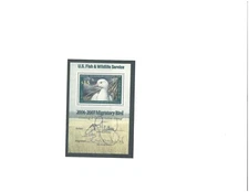 copy of RW73 2006 duck stamp mini-sheet with signature of  Piotr Naszarkowski