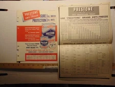 Vintage Eveready Prestone Brand Anti-Freeze National Carbon CO Brochure & Chart 