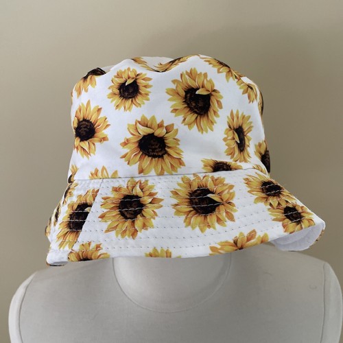 Bucket HAT SUNFLOWER white Yellow One 