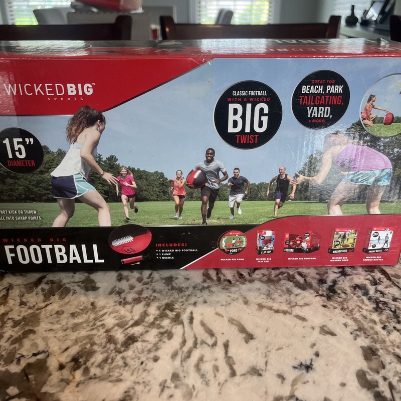 Wicked Big Sports Football Ball Outdoor Sport Tailgate Backyard Beach Kids Adult