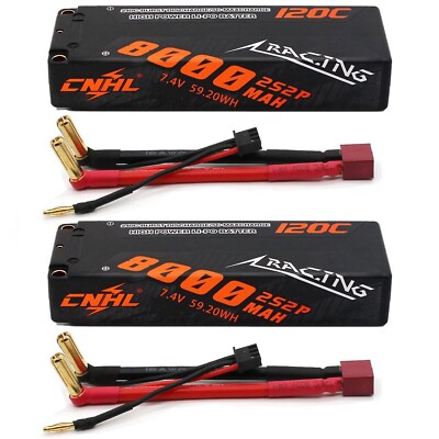 CNHL 2s Lipo Battery 8000mAh 120C 7.4V Hard Case Lipo Battery with Deans Plug...