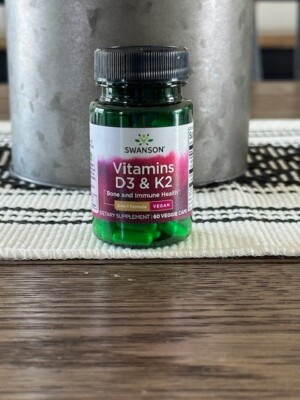 Swanson Vitamins D-3 & K-2, 2000 IU/75mcg - 60 Veg Capsules