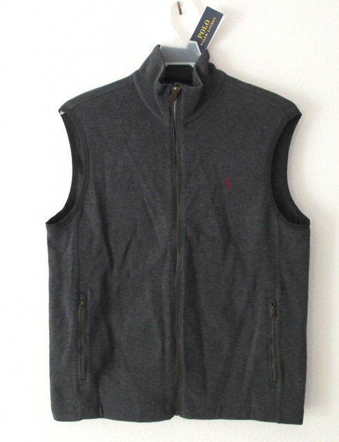 Polo Ralph Lauren Size M Men's Grey Full Zip 2 Pocket Knit Vest for sale online | eBay