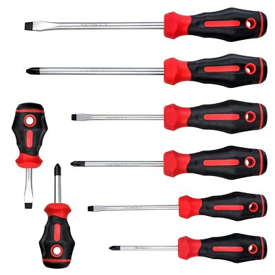 Screwdriver Set Assorted 8pieceph #1 X 3'' Ph#2 X 1.5'' Ph #2 X 4'' Ph #3 X 6'' 3/1