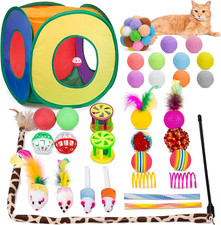 Cat Toys Pack 33 PCS, Interactive Kitten Toys for Indoor Cats Kitty with Collaps
