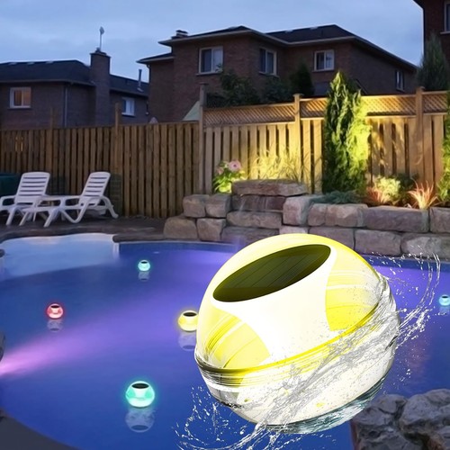 Floating Pool Lights Solar Powered RGB Color Changing Solar Floating Pool Lig...