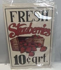 Vintage Retro Fresh Strawberries Tin Metal Signs Fruits Food Advertising