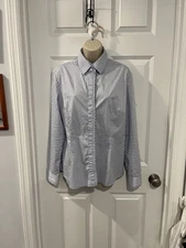 New York and Company Women's Blouse Shirt Size XL, Stretch, Striped