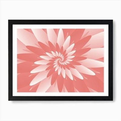 Blumenmuster Spirale 2 Kunstdruck gerahmt Wandbild Poster Leinwanddruck Bild