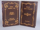 Faux Book Storage Boxes Lot Of 2 War And Peace King Henry VIII Felt Lined