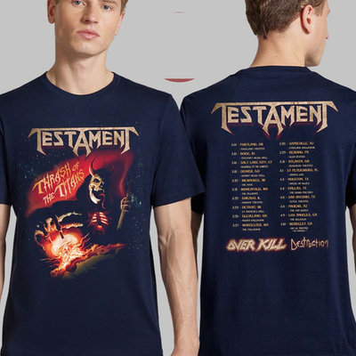 testament XL ギルダン バンドTシャツ メタルTシャツ Testament Thrash Of The Titans North America 2026 Tour Dates Two