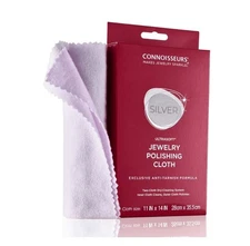 Connoisseurs Silver Jewelry Polishing Cloth Cleans and Polishes All Silver Jewel