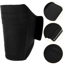 Reusable Black Phone Leg Band with Non Slip Elastic Strap for Sports Storage