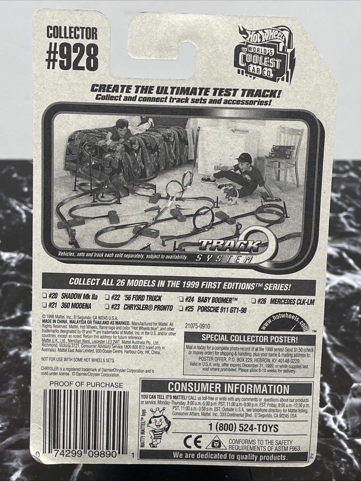 Coche Hot Wheels 1999 primeras ediciones #23 de 26 autos - Chrysler Pronto #928 Foto 3 de 3