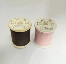 Vintage Thread Lot – Grants - Dark Brown & Pink (Size 50)