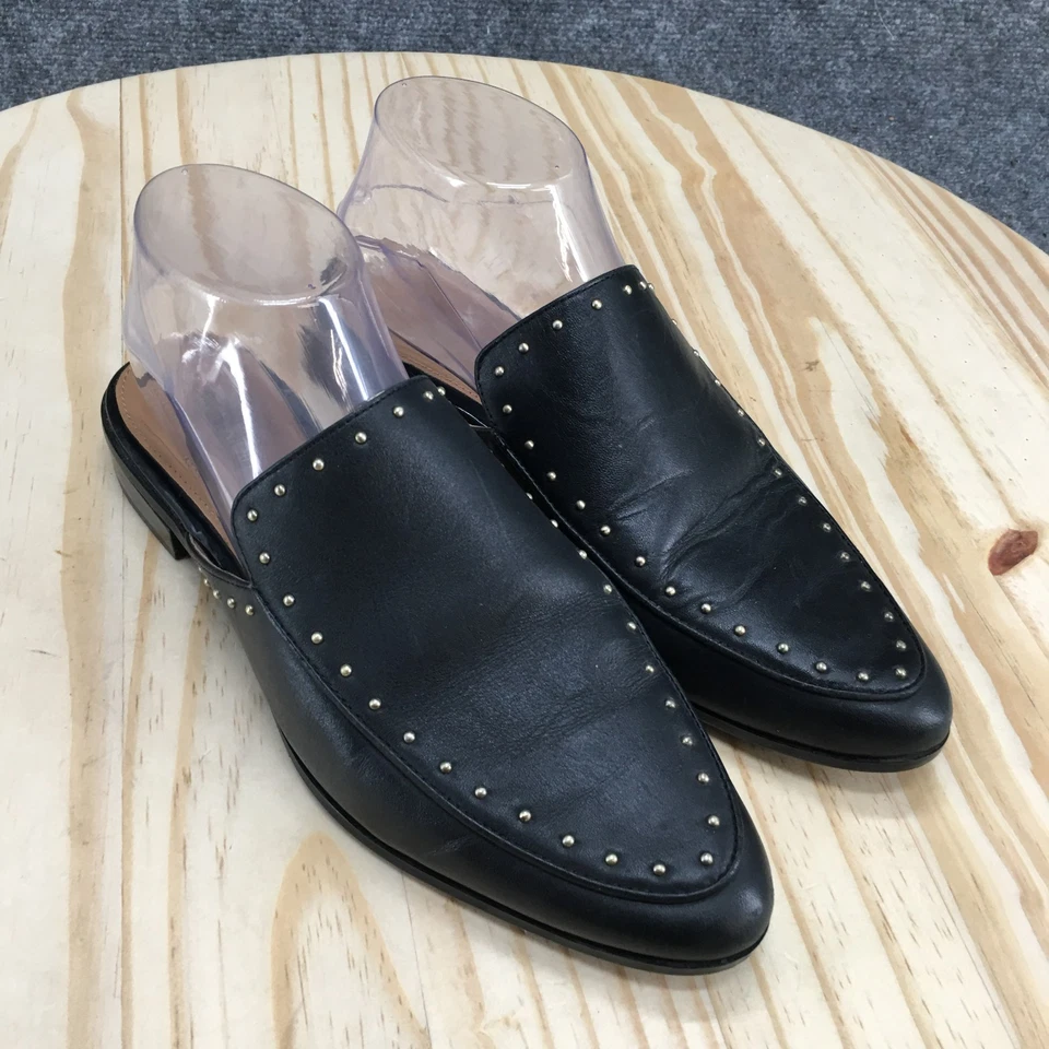 Zapatos informales Calvin Klein para mujer 8,5 florales de cuero negro con tachuelas Foto 3 de 4