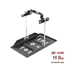 Car Battery Hold Down Tray Kit, Metal Adjustable Vehicle Battery Bracket 23CM