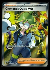 229/191  Clemont's Quick Wit Full Art- Pokemon SV Surging Sparks - NM