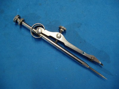 VINTAGE VEMCO BLUE DOT DROP BOW COMPASS PRECISION DRAFTING DRAWING TOOL USA MADE