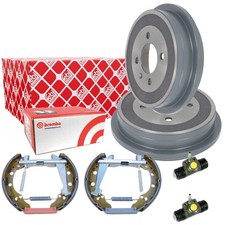 FEBI Vormontiert Bremsbackensatz + Bremstrommel für SEAT IBIZA II VW POLO UP!