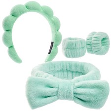 Spa Headband Wristband Set for Women Face Wash, Makeup Skincare