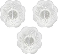 DANCO Tub Drain Protector Hair Catcher | Strainer | Bathtub 3-Pack, White 