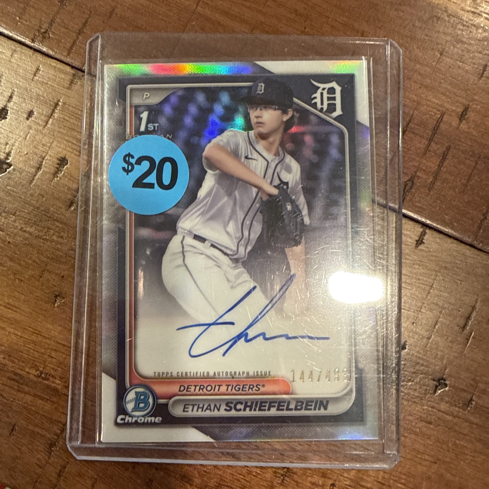 Ethan Schiefelbein 2024 Bowman Draft Chrome Autographs Refractor #CPA-ES /499