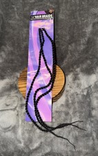 1 3ct 14 Hair Braids Crochet Hair Extensions:- Black With Loops Loose