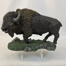 Buffalo Bison Figurine Wildlife Sculpture Resin 8x11 Western Rustic FAST SHIP