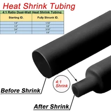 Heat Shrink Tubing Dual Wall Adhesive  Waterproof Shrinkable Wrap 4:1 3-45FT
