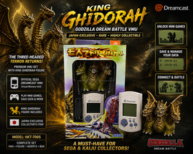 King Ghidorah Godzilla Dream Battle VMU Dreamcast Visual Mem HKT-7005 NIB Tested