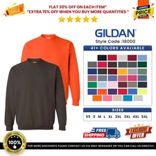 Gildan G180 Adult Cotton/Polyester Crew Neck Heavy Blend Fleece Knit Sweatshirt