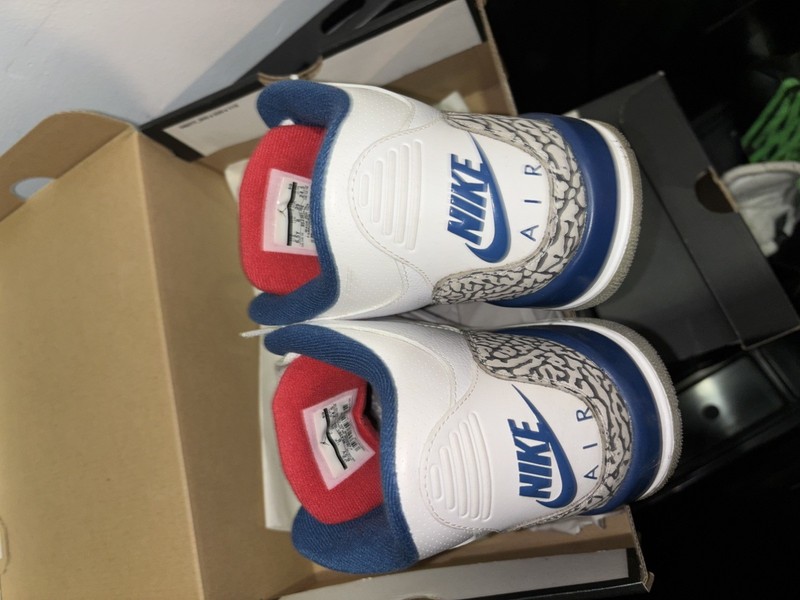 Air Jordan Retro 3 True Blue 2016 White Red 6.5YSize Nike 854261-106 With Box