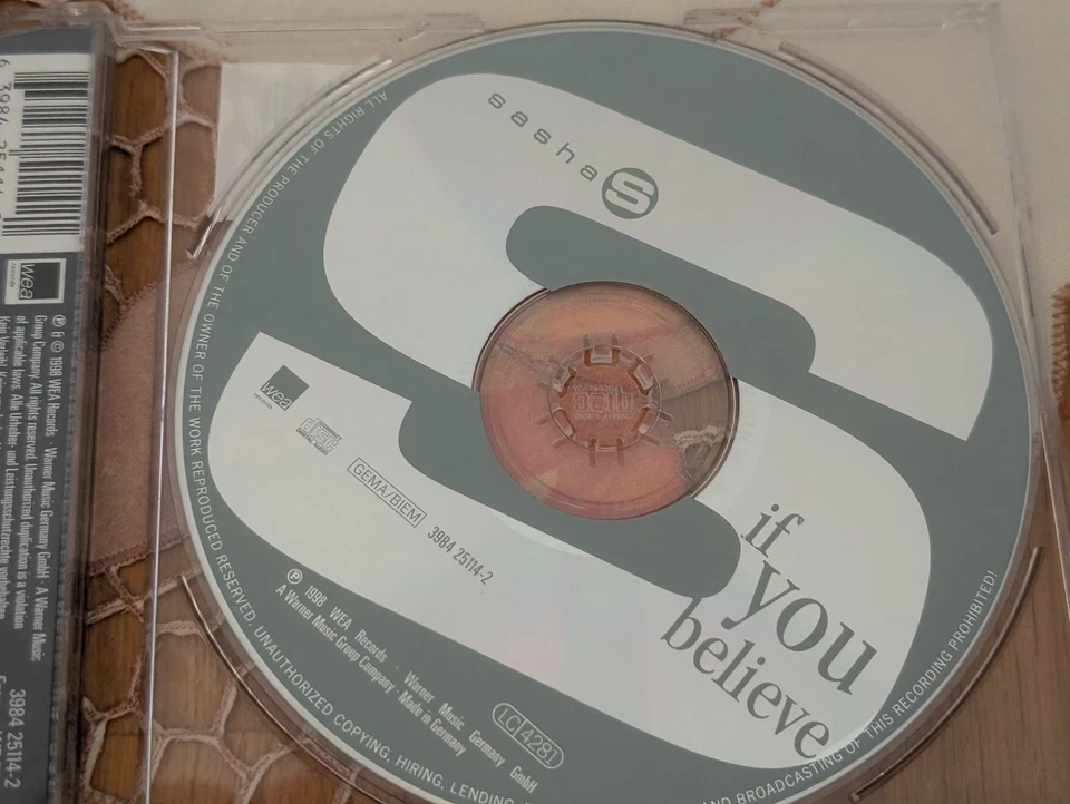 Sasha - If you believe - 1998 CD Maxi Single guter Zustand 5 Tracks WEA Records - Bild 3 von 4
