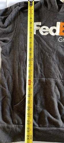 FedEx Ground Hoodie Size Large Men’s Black White Orange Graphic Sz L Workwear - Picture 6 of 13