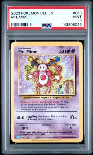 2023 POKEMON CLB-CLASSIC BLASTOISE & SUICUNE EX DECK #013 MR. MIME PSA 9