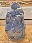 Vtg. Red Wing Pottery Blue Friar Tuck Monk Cookie Jar Thou Shalt Not Steal 1941