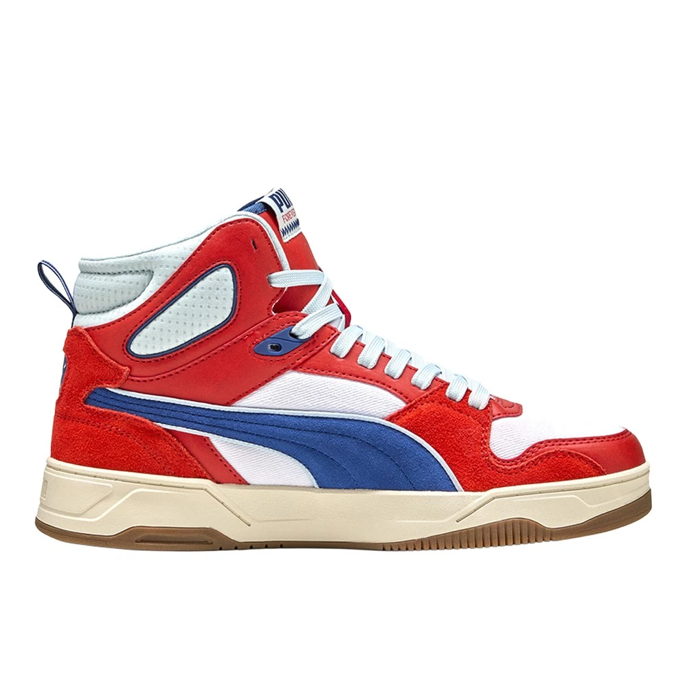 PUMA Rebound Break Mid Retro Run Lace Up Mens Red Sneakers Casual Shoes 4025170
