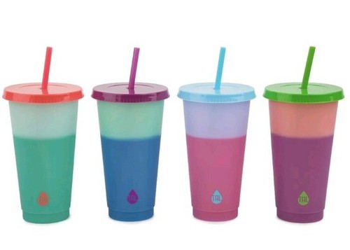 TAL Color Changing Cups 24oz, 4 Pack Reusable Straws - Picture 3 of 8