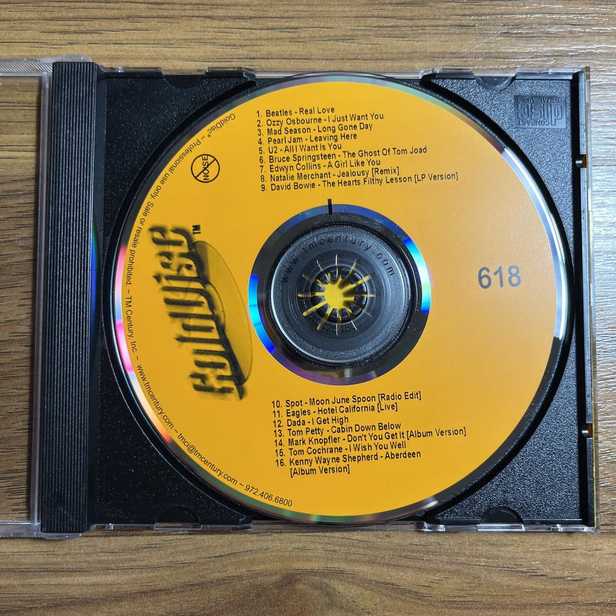 TM Century CD Gold Disc 618 Radio Broadcast Edits Ozzy, Pearl Jam