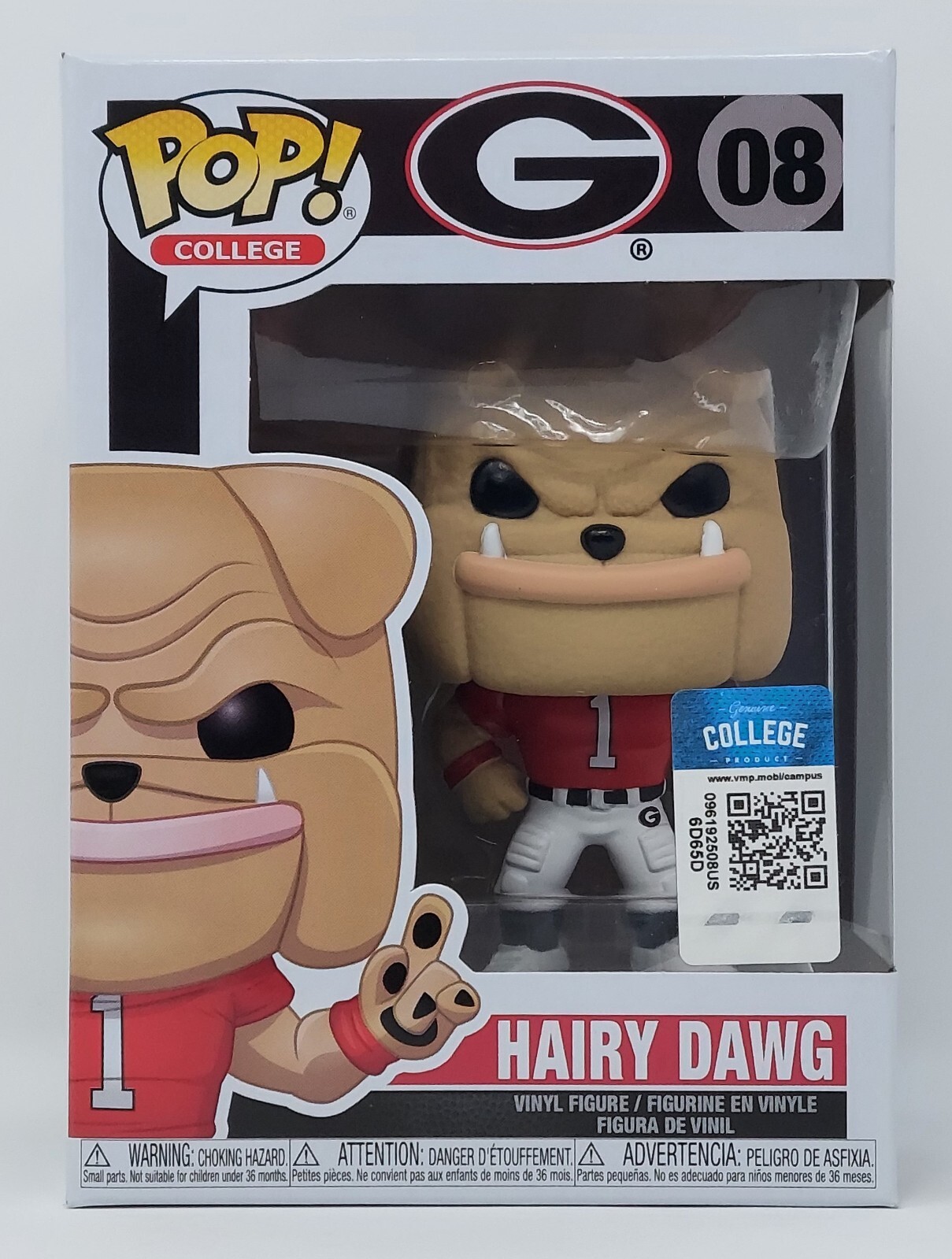 Funko Pop! Universidad - Hairy Dawg #08 Universidad De Georgia Ncaa Perro Caja Dañada