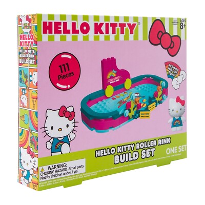 Hello Kitty Roller Rink Build Set 111-Pieces Building Blocks w/Figure NIB NEW