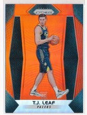 2017-2018 Panini Prizm Orange Prizm /49 TJ Leaf #225 Rookie RC Indiana Pacers