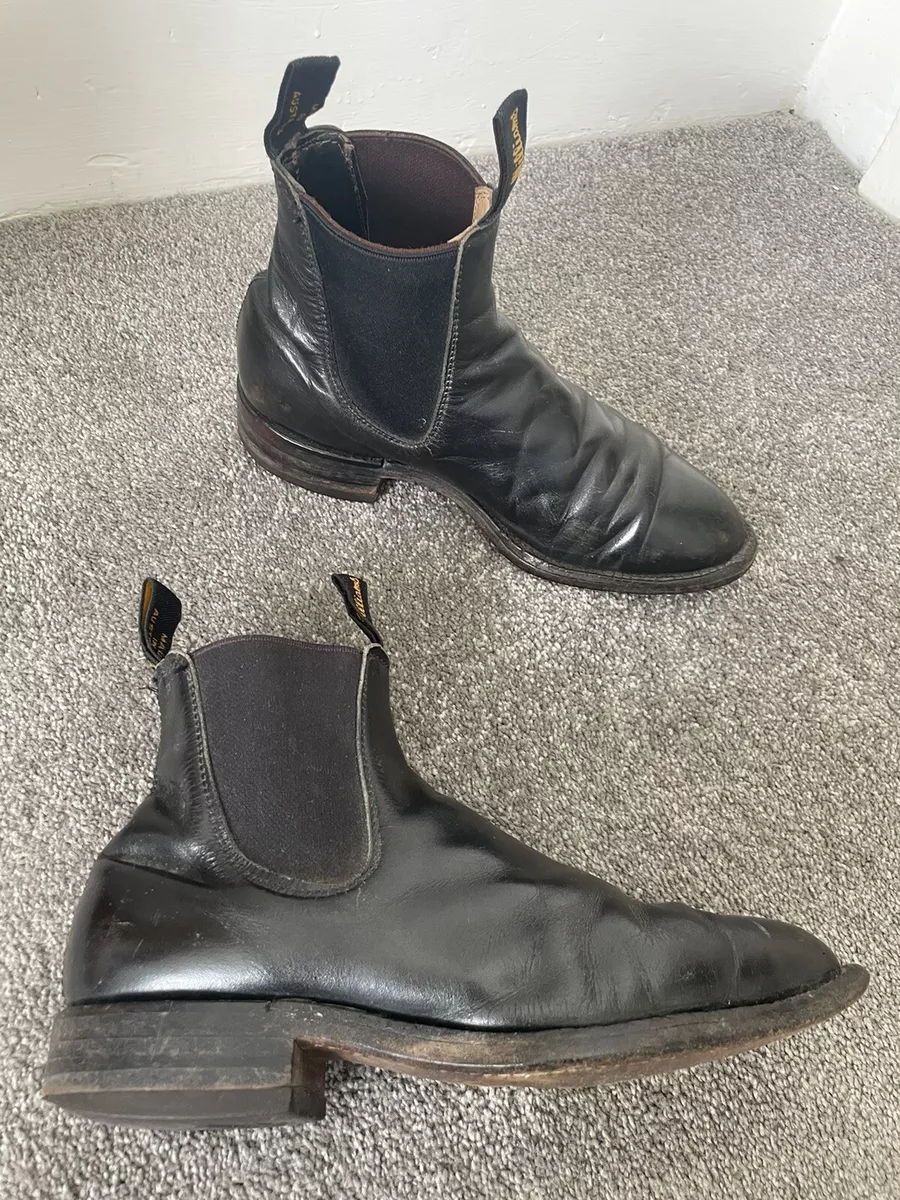 R.M Williams Women s Leather Ankle Boots Black 4 G NMF Block Heel