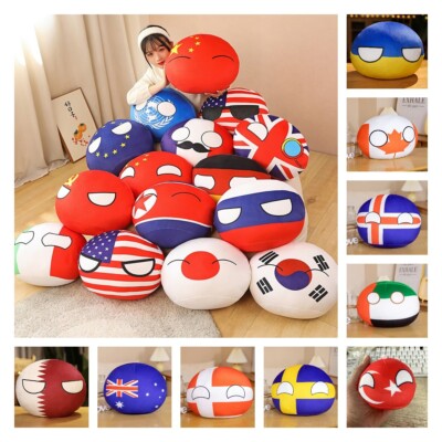 ぬいぐるみ Polandball plush dolls All USA 9cm/30cm Cartoon USA Polandball Plush Doll Countryball Short