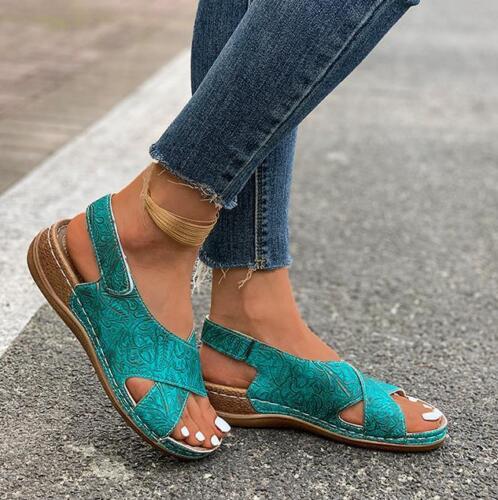Womens Ladies Comfy Sandals Shoes Summer Orthopedic Slippers Slip On Beach Size - Picture 16 of 23